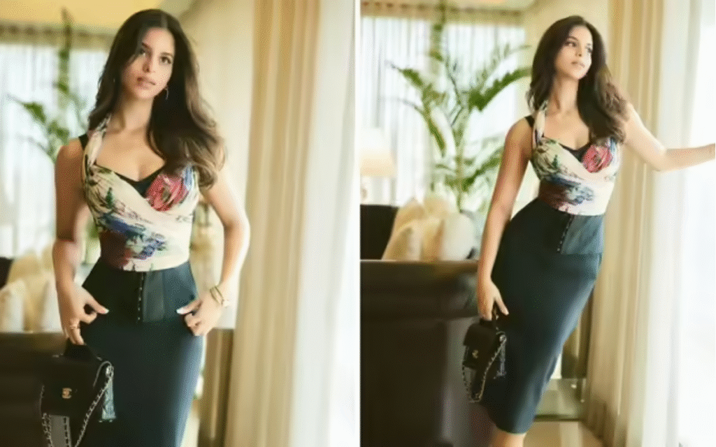 Suhana Khan’s glamorous style: ब्लैक स्कर्ट-टॉप और ₹6.5 लाख के लग्जरी बैग से मचाया तहलका Suhana Khan's