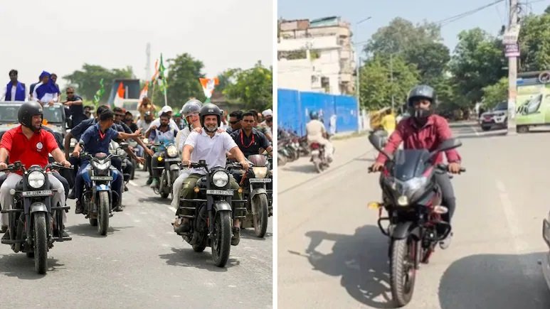 Rahul Gandhi Voter Adhikar Yatra: वोटर अधिकार यात्रा के दौरान गायब हुई बाइक, राहुल गांधी ने खुद उपहार में दी नई मोटरसाइकिल