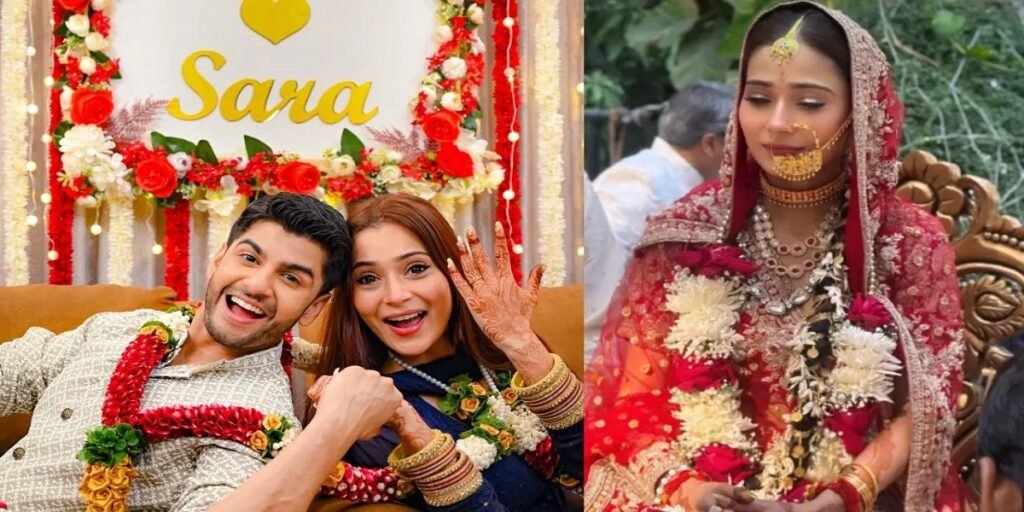 रामायण के लक्ष्मण सुनील लहरी के बेटे Krish Pathak ने की सारा खान से शादी, Instagram पर शेयर की फर्स्ट वेडिंग फोटो