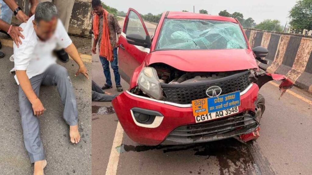 सड़क हादसे में AAP प्रदेश कार्यकारी अध्यक्ष घायल, बाइक सवार को बचाने में हुआ एक्सीडेंट