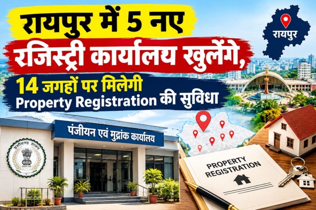 रायपुर में अब रजिस्ट्री के लिए नहीं लगानी पड़ेगी लंबी कतार! 5 नए केंद्र खुलेंगे, 14 जगहों पर मिलेगी सुविधा