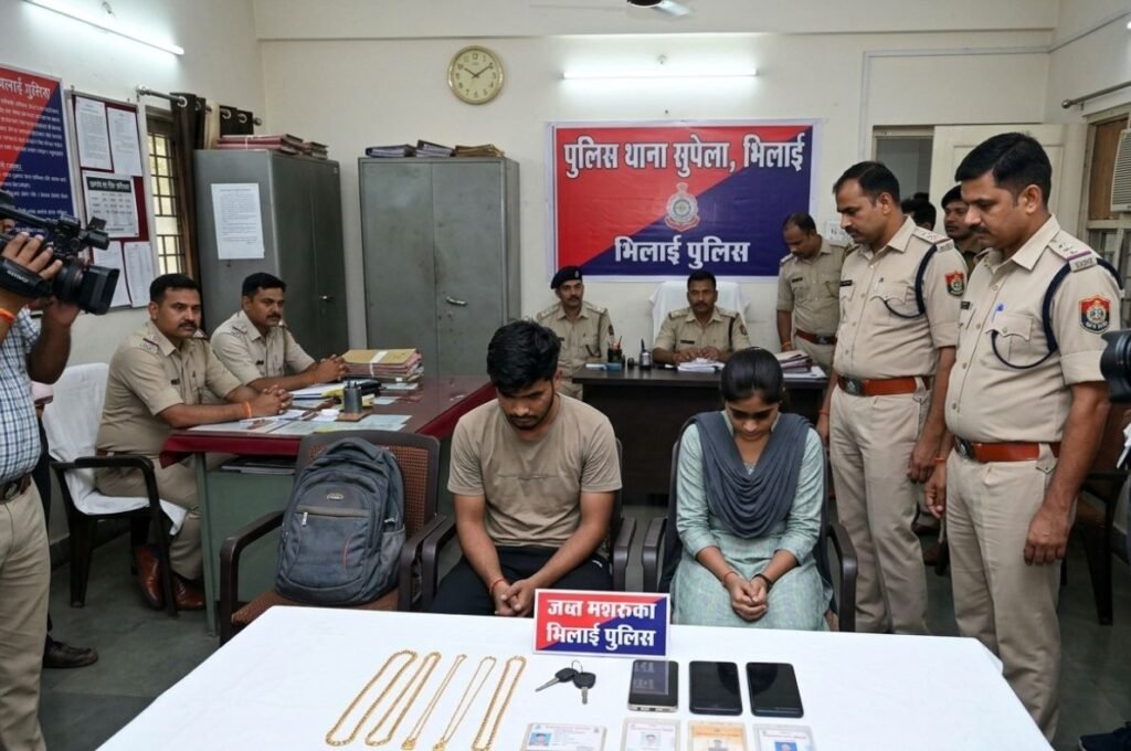 भिलाई में चेन स्नैचिंग का खुलासा, इंजीनियरिंग छात्र-छात्रा गिरफ्तार