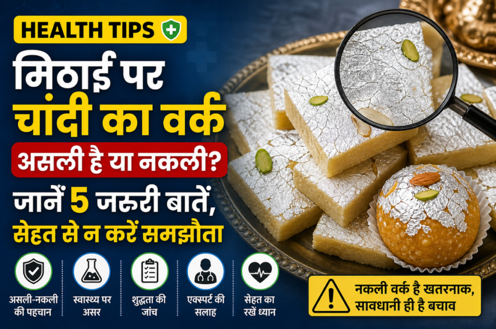 Health Tips: मिठाई पर चांदी का वर्क असली है या नकली? जानें 5 जरूरी बातें, सेहत से न करें समझौता