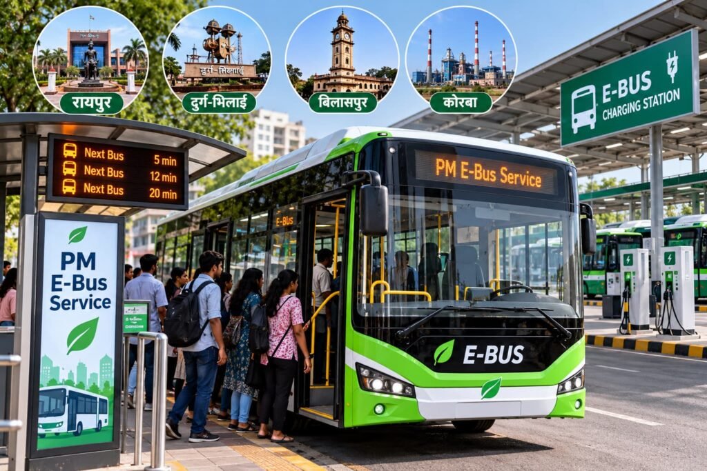 CG E-Bus News 2026: छत्तीसगढ़ के 4 शहरों में दौड़ेंगी 240 इलेक्ट्रिक बसें, जानें रायपुर से कोरबा तक क्या है तैयारी